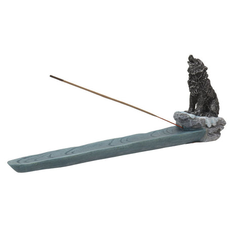 10.8" Grey Wolf Stick Incense Burner - Magick Magick.com