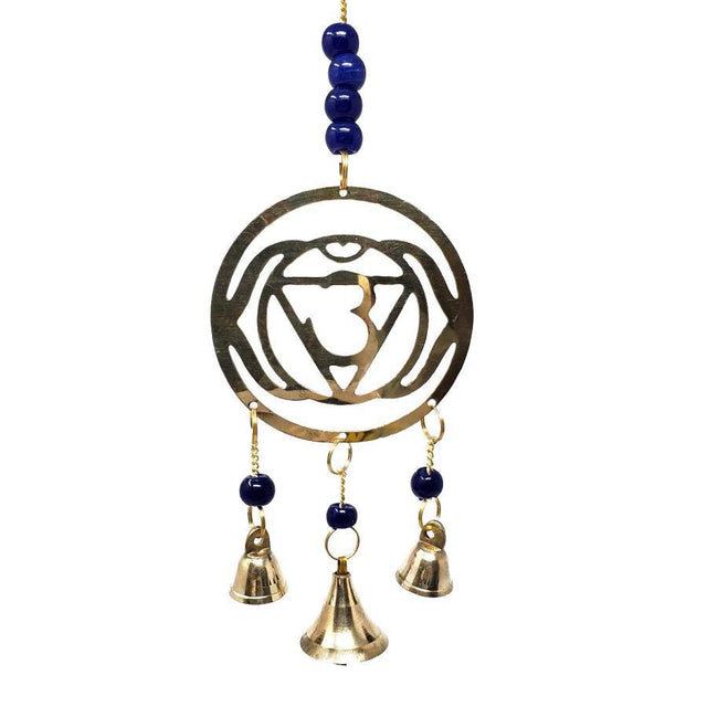 11" Blue Chakra (Third Eye Chakra) Brass Wind Chime - Magick Magick.com