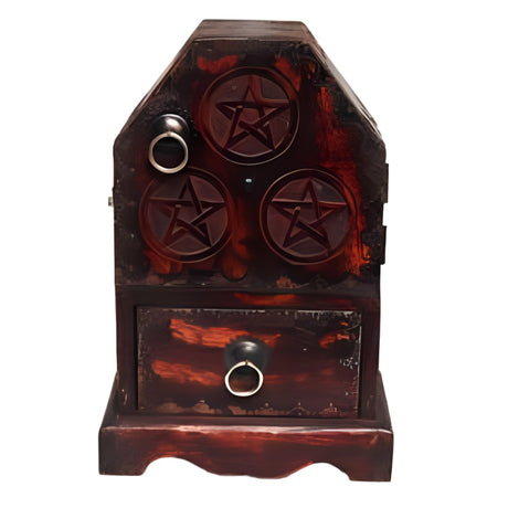 11" Pentagram Wooden Cupboard - Magick Magick.com