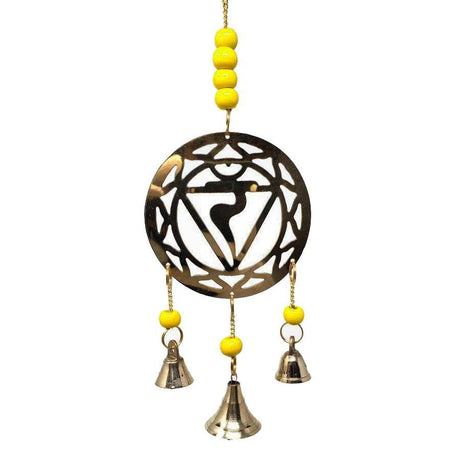 11" Yellow Chakra (Solar Plexus Chakra) Brass Wind Chime - Magick Magick.com