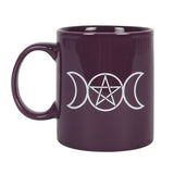 11 oz Purple Ceramic Mug - Triple Moon - Magick Magick.com