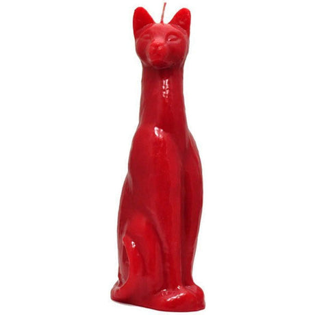 11.5" Cat Candle - Red - Magick Magick.com