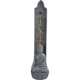 11.5" Polyresin Incense Holder - Buddha with Chakra Gems - Magick Magick.com