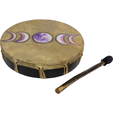12" Ceremonial Drum - Moon Phases - Magick Magick.com