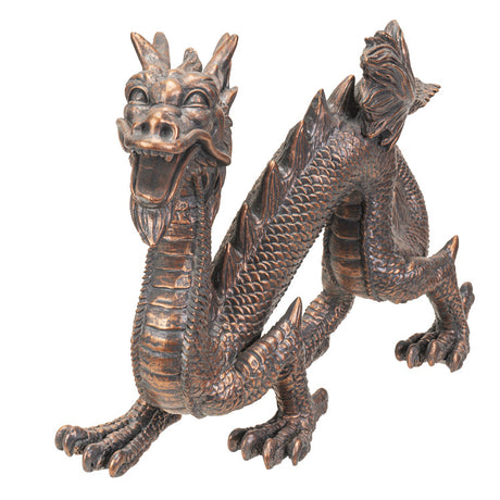 12" Dragon Statue - Bronze Chinese Dragon - Magick Magick.com