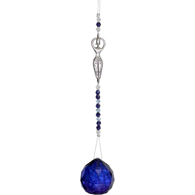 12" Hanging Crystal Cut Glass - Bead Goddess - Cobalt Blue - Magick Magick.com