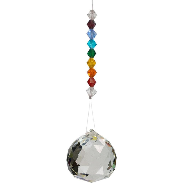 12" Hanging Crystal Cut Glass - Chakra - Magick Magick.com