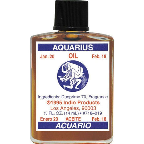 1/2 oz Indio Zodiac Oil - Aquarius - Magick Magick.com