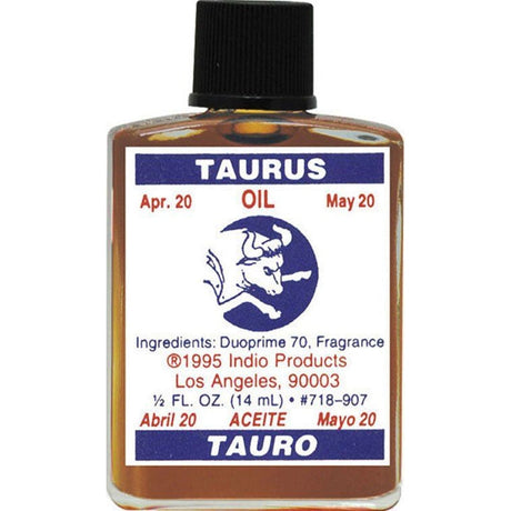 1/2 oz Indio Zodiac Oil - Taurus - Magick Magick.com