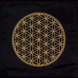 12" x 12" Printed Cotton Crystal Grid - Flower of Life - Magick Magick.com