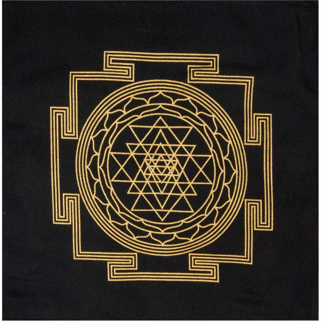 12" x 12" Printed Cotton Crystal Grid - Sri Yantra - Magick Magick.com