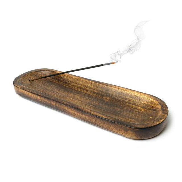 12" x 4" Wood Boat Double Incense Stick Burner - Magick Magick.com