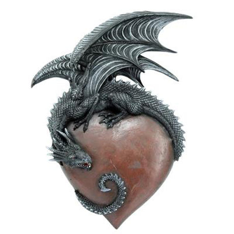 12.25" Dragon on Heart Statue - Magick Magick.com