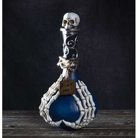 12.4" Drink Me Potion Bottle Skull Statue - Magick Magick.com