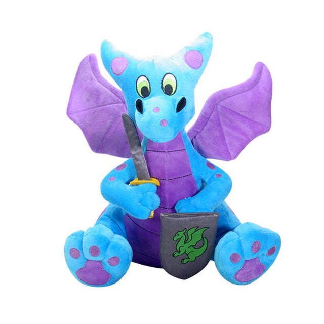 12.5" Medieval Shield Dragon Purple Blue Plush - Magick Magick.com