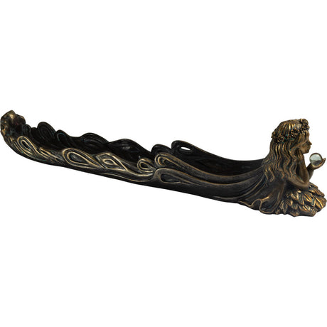12.5" Polyresin Incense Holder - Fairy with Sphere - Magick Magick.com