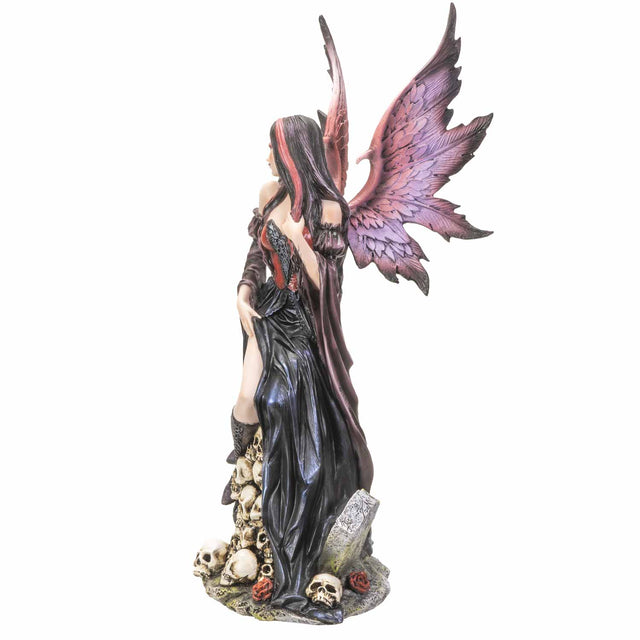 12.6" Fairy Statue - Gothic Fairy with Skulls - Magick Magick.com