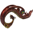 13" Polyresin Incense Holder - Red Dragon Curved with Gem - Magick Magick.com