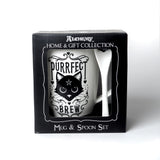 13 oz Ceramic Mug and Spoon Set - Purrfect Brew Cat - Magick Magick.com