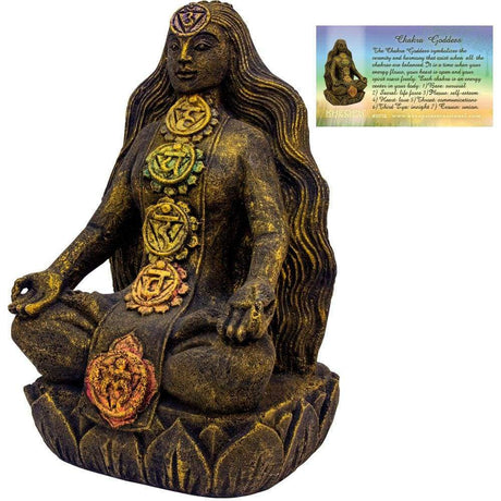 13.75" Volcanic Stone Statue - Chakra Goddess - Magick Magick.com
