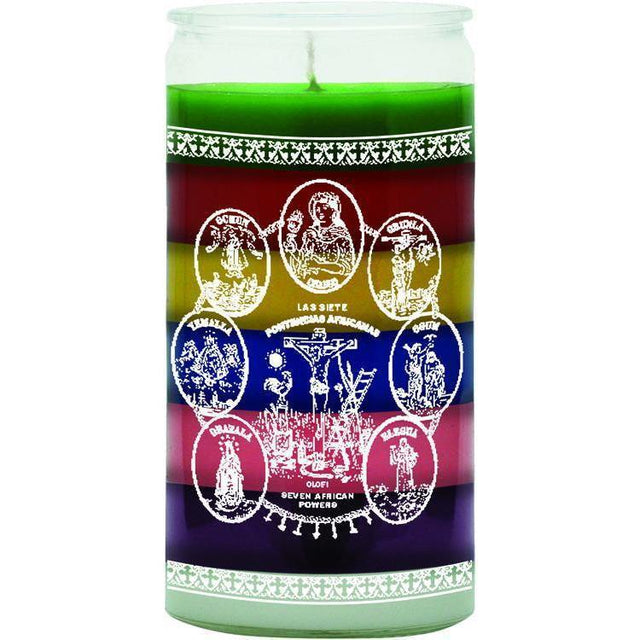14 Day Glass Candle 7 African Power - 7 Colors - Magick Magick.com