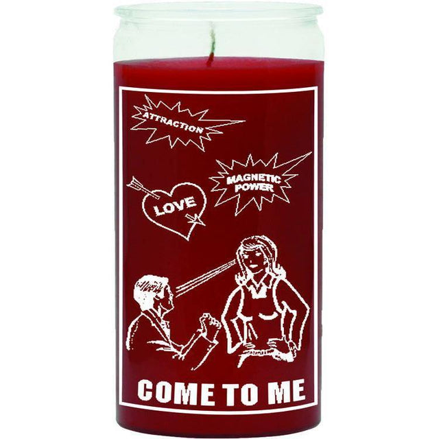 14 Day Glass Candle Come to Me - Red - Magick Magick.com