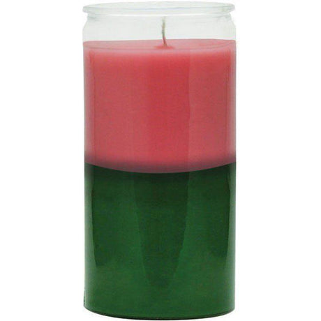 14 Day Glass Candle Plain - Pink / Green - Magick Magick.com
