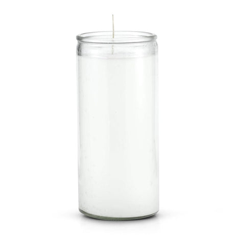 14 Day Glass Candle Plain - White - Magick Magick.com