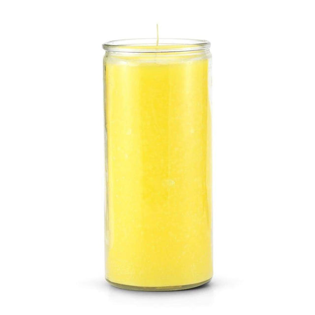 14 Day Glass Candle Plain - Yellow - Magick Magick.com