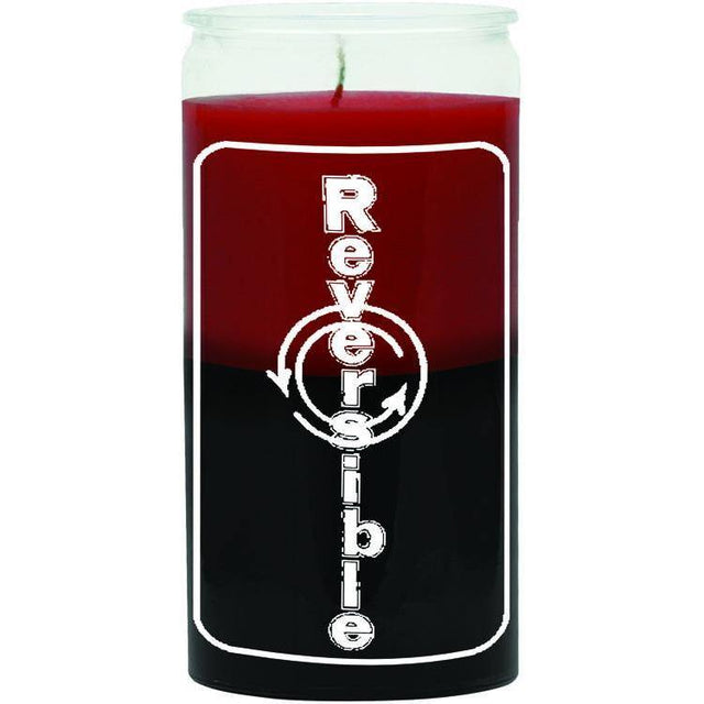 14 Day Glass Candle Reversible - Red & Black - Magick Magick.com