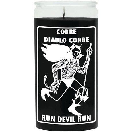 14 Day Glass Candle Run Devil Run - Black - Magick Magick.com