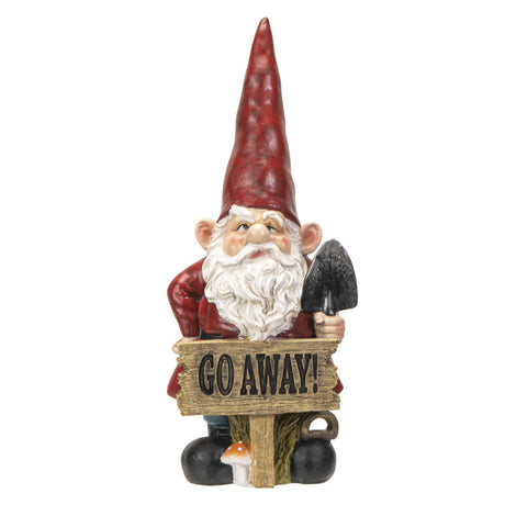 14" Gnome Statue - Go Away Gnome - Magick Magick.com