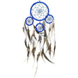 14.5" Dream Catcher - Blue with Brown Feathers (Pack of 4) - Magick Magick.com