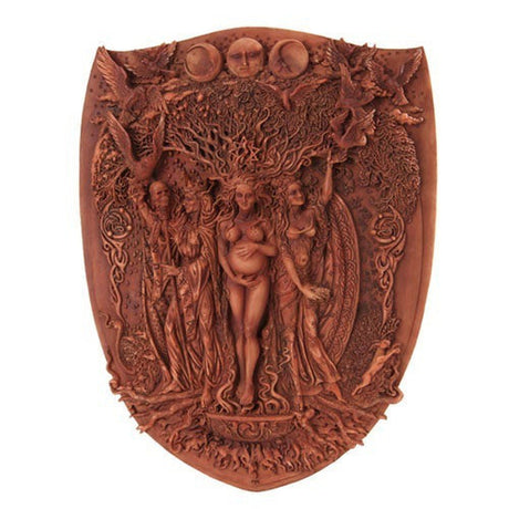 14.5" Triple Goddess, Mother, Maiden, Crone Wall Plaque Statue - Magick Magick.com