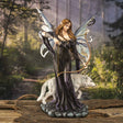 15.35" Fairy Statue - Fairy Archer with White Wolf - Magick Magick.com