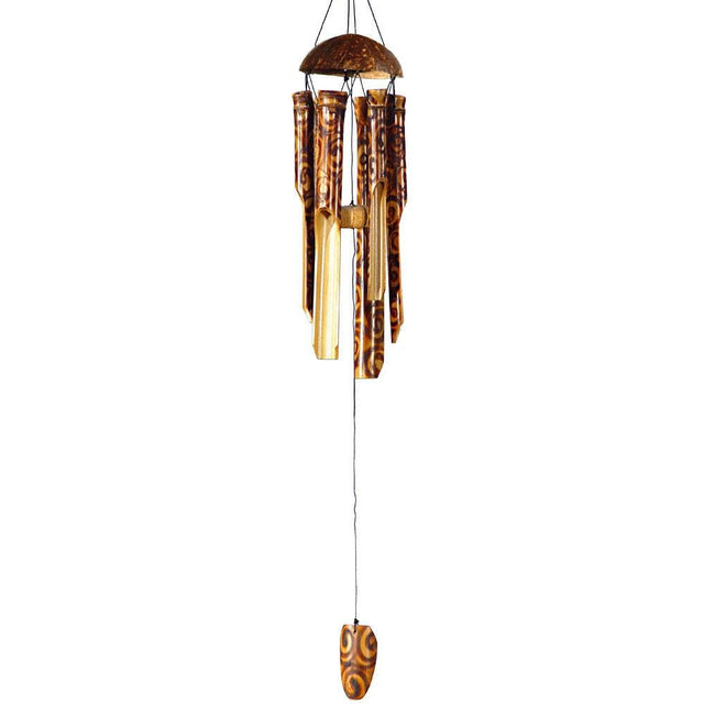 16" Bamboo Wind Chime - Fire-Burned - Magick Magick.com