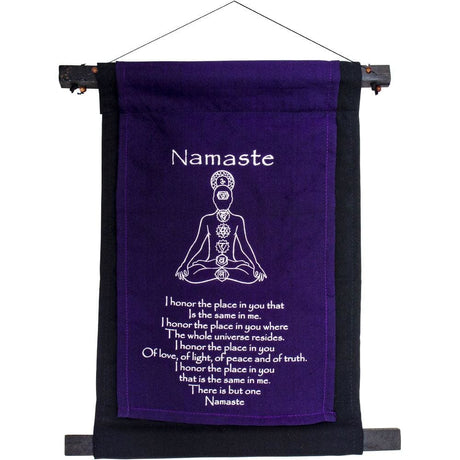 16" Cotton Banner - Namaste - Purple - Magick Magick.com