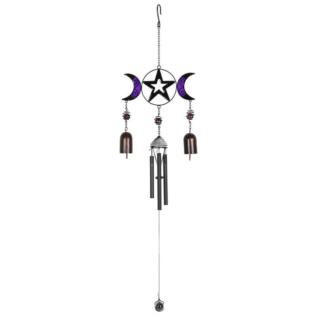 16.5" Triple Moon Wind Chime with Bells - Magick Magick.com