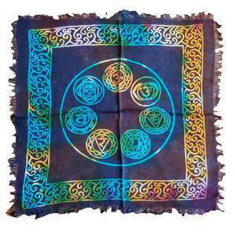18" Satin Altar Cloth - 7 Chakra - Magick Magick.com