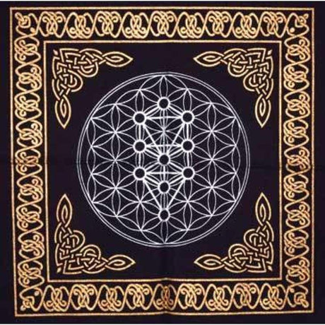 18" Satin Altar Cloth - Geometric Design - Magick Magick.com