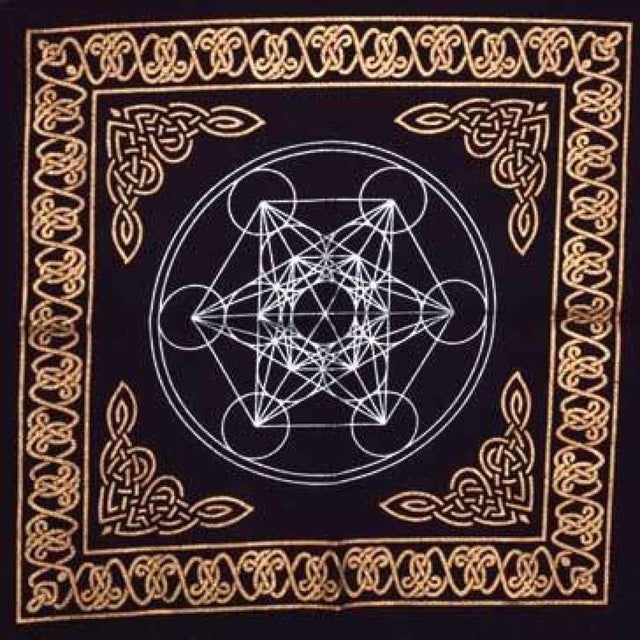 18" Satin Altar Cloth - Metatrons Cube - Magick Magick.com