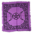18" Satin Altar Cloth - Triple Moon Pentagram - Magick Magick.com