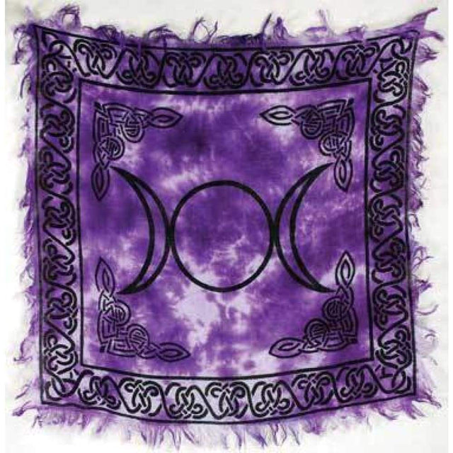 18" Satin Altar Cloth - Triple Moon - Magick Magick.com