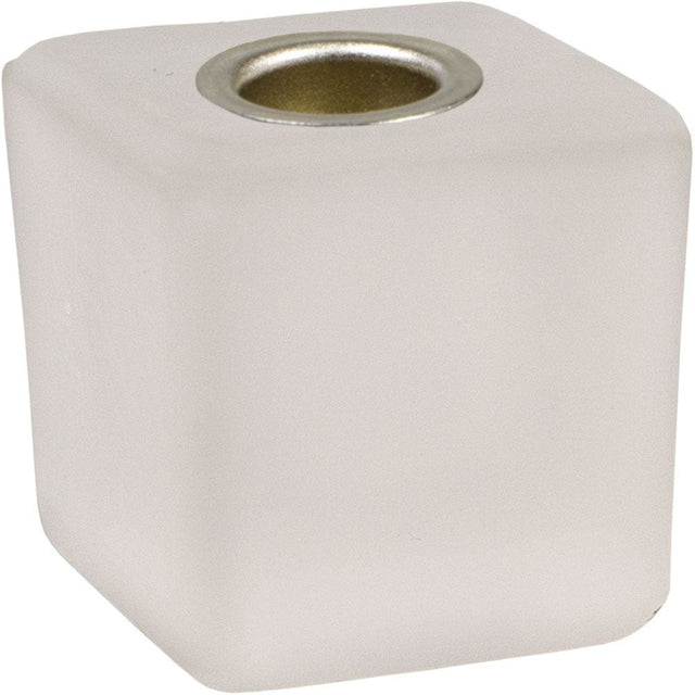 1.25" Mini Glass Candle Holder Cube - Frosted - Magick Magick.com