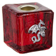 1.25" Mini Glass Candle Holder Cube - Red Dragon - Magick Magick.com