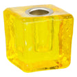 1.25" Mini Glass Candle Holder Cube - Yellow - Magick Magick.com
