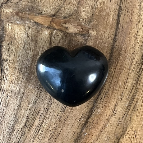 1.25" Puffed Gemstone Heart - Shungite - Magick Magick.com