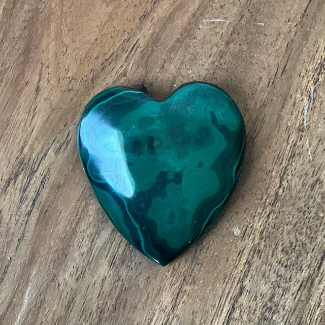 1.5" Puffed Gemstone Heart - Malachite (Genuine) - Magick Magick.com