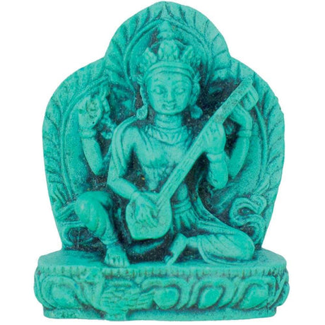 1.5" Turquoise Figurine - Saraswati - Magick Magick.com