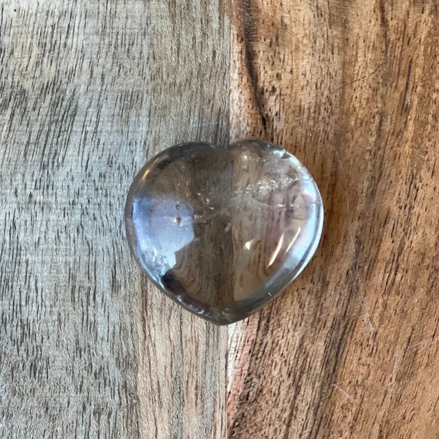 1.75” Puffed Gemstone Heart - Smoky Quartz - Magick Magick.com